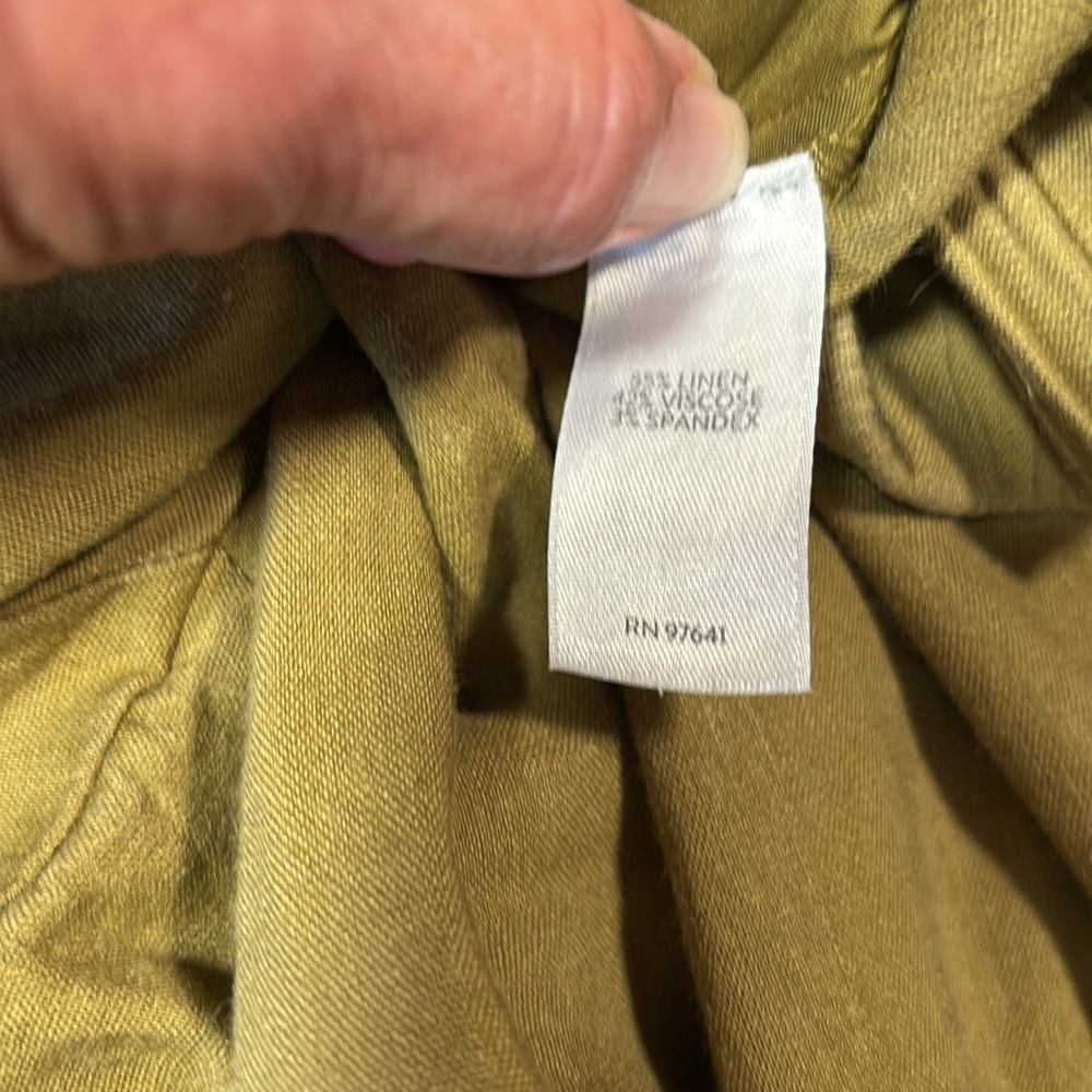 J. Jill Sage Green Cropped Elastic Waist Pants Linen Blend Size XS - Picture 12 of 12